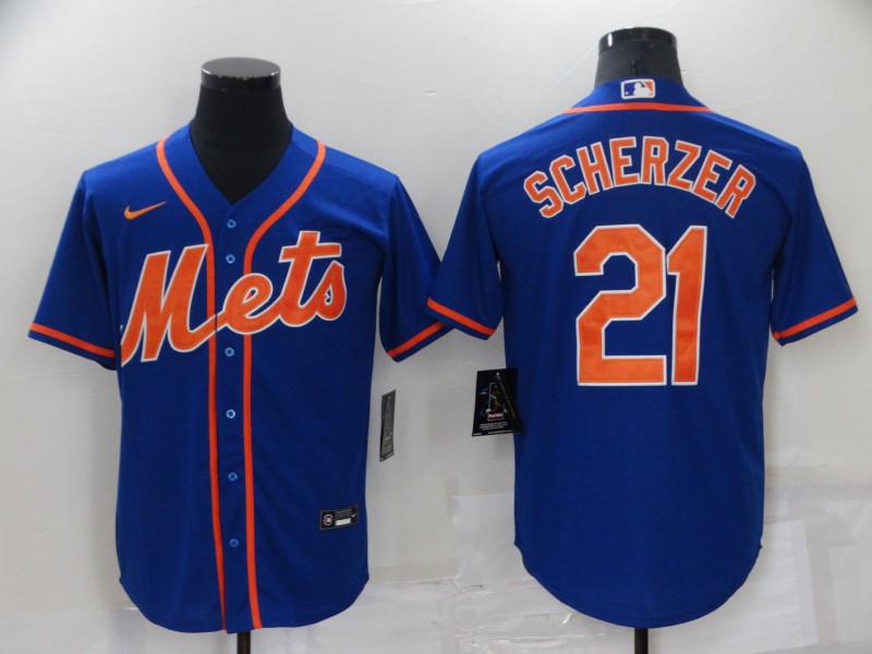 Men's New York Mets Max Scherzer #21 Blue Baseball Jersey